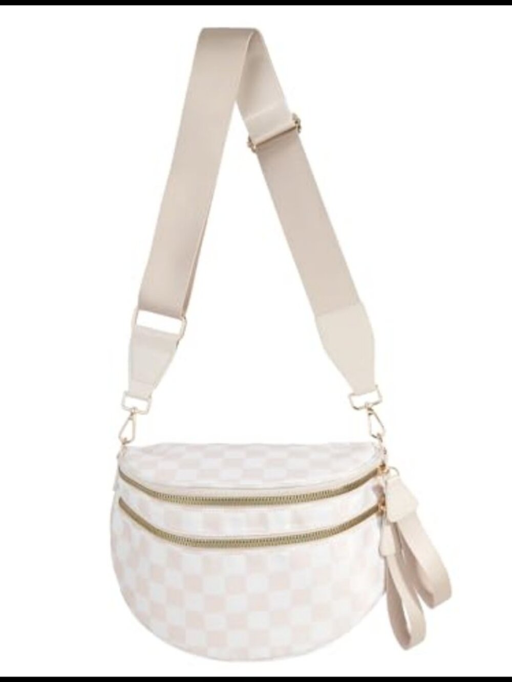 Checkered Crossbody Bag Spacious Fanny Pack Belt Bag Adjustable Strap